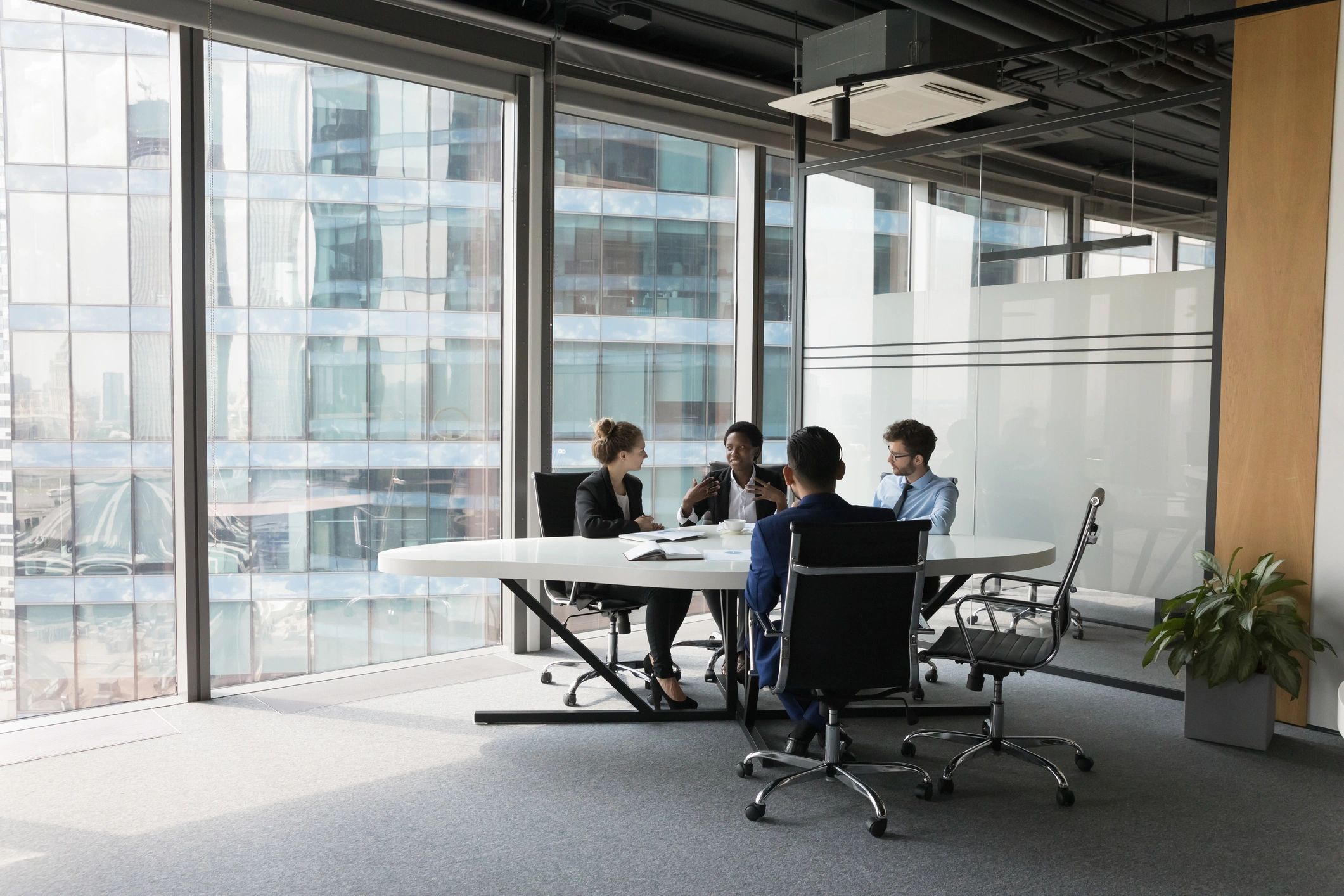 Business team meeting in a modern conference room